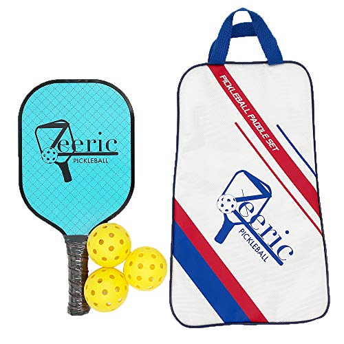 Zeeric Pickleball Paddle, 3 Balls and Oxford Bag