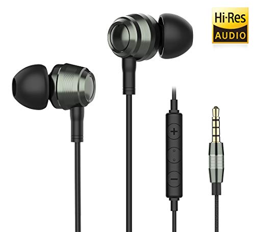 in Ear Earbuds with Microphone, Noise Isolating Headphones Bass Driven Sound Balanced Armature with Metal Shell, Dynamic High Fidelity Earbuds for iPhone/PC/Tablet