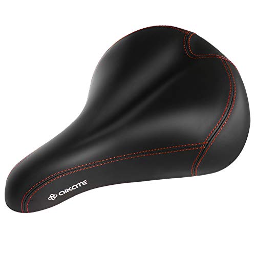 AIKATE Bike Seat, Most Comfortable Bicycle Seat, Universal Replacement Bike Saddle for MTB Mountain/City Bikes, Wide Bicycle Saddle with Extra Padded Memory Foam, Improves Riding Comfort for Men/Women
