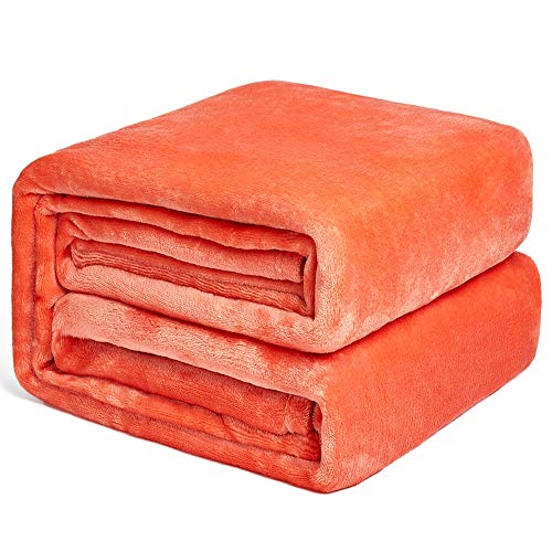 Book Cover NEWSHONE Home Fleece Sheets Twin Blanket Queen Size Orange Lightweight Super Soft Cozy Luxury Bedã€Couch Throw Blanket (King Size 108