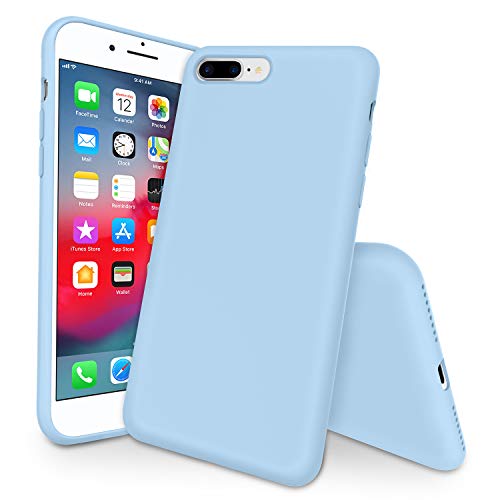 Compatible with iPhone 8 Plus Case iPhone 7 Plus Case,Soke Soft Liquid Silicone Case with Microfiber Lining Hard Shell Shockproof Full-Body Protective Cover for iPhone 7P/8P 5.5 inch,Clove Purple