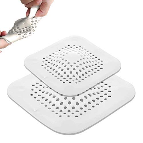 OtooKing Hair Catch, Drain Protector Silicone, Shower Drain Cover, Kitchen Sink Strainer, Bathroom Shower Sink Stopper, Drain Cover Hair Trap, Filter for Kitchen Bathroom Tub - 2 Pack