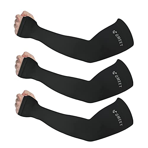 QMEET 3 PCS UV Protection Cooling Arm Sleeves Cover for Women and Men