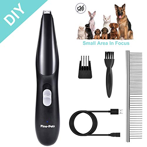 Dog Clippers - Dog Grooming Kit with Comb Brush - Dog Cordless Hair Clippers Trimmers for Paws - Rechargeable Pet Clippers Low Noice Hair Clippers for Small Dogs -Paws -Eyes -Face -Ears -Rump (Black)