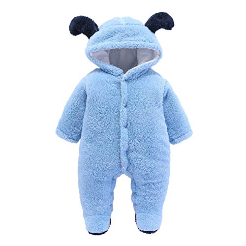 Haokaini Newborn Bear Warmer Snowsuit Cotton Fleece Hooded Romper Jumpsuit for Baby Girls Boys