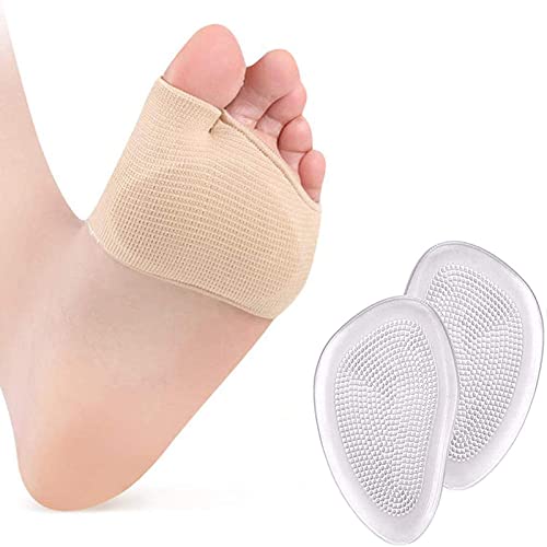 Metatarsal Pads, Gel Sleeves Forefoot Cushion Pads, Fabric Soft Foot Care Ball of Foot Cushions for Bunion Forefoot Mortons Neuroma Blisters Callus Supports Metatarsalgia Pain Relief (Metatarsal Pads)