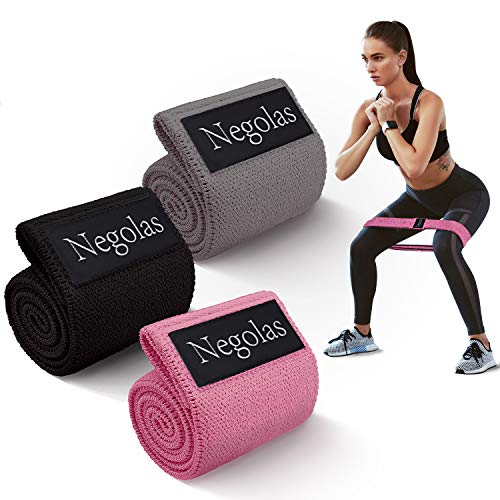 Book Cover Resistance Exercise Bands for Legs and Butt, Workout Booty Bands Wide Elastic Loop Thick Cloth Thigh Bands Fitness Non Slip Stretch Bands with Free Carry Bag