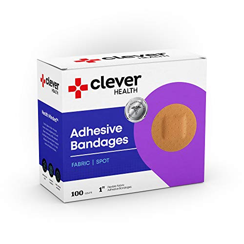 Round Spot Flexible Fabric Adhesive Bandages, 1â€ Diameter, With Absorbent Non-Stick Pad For Wound Care, and First Aid. Tan Color, 100 Count.