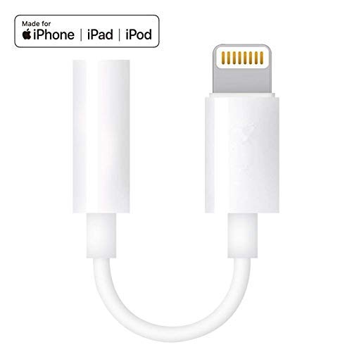 Book Cover Apple MFI Certified Lightning to 3.5mm Headphone Jack Adapte (White)