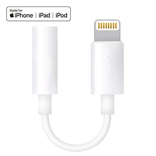 Apple MFI Certified Lightning to 3.5mm Headphone Jack Adapte (White)