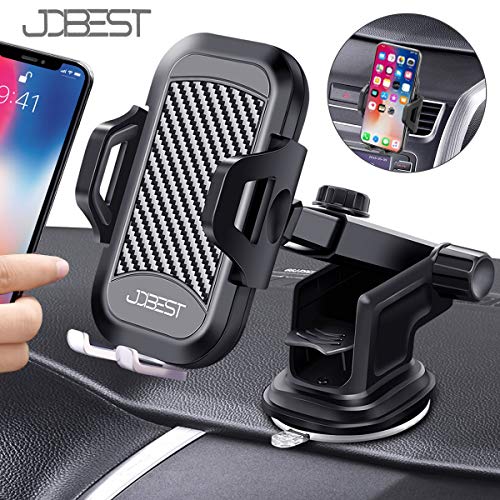Xdtlty Car Phone Mount, 3-in-1 Universal Car Phone Holder Car Air Vent Holder Dashboard Mount Windshield Mount Compatible with iPhone, Samsung, Android Smartphones