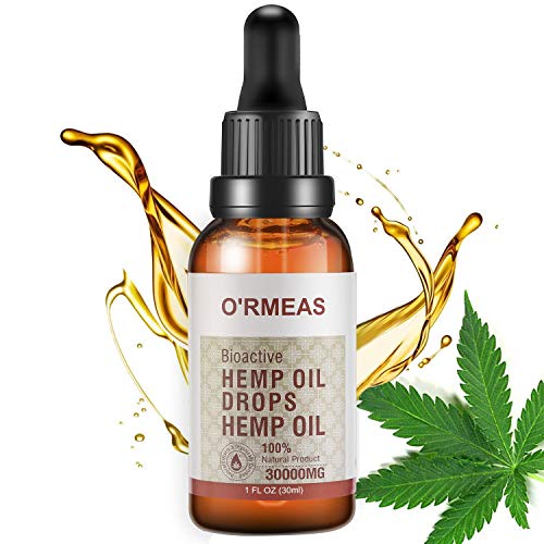 Hemp Oil Extract for Pain & Stress Relief â€“ 30000mg of Organic Hemp Extract - 100% Natural Hemp Drops Hemp Seed Oil- Helps with Sleep, Skin & Hair 1 fl oz
