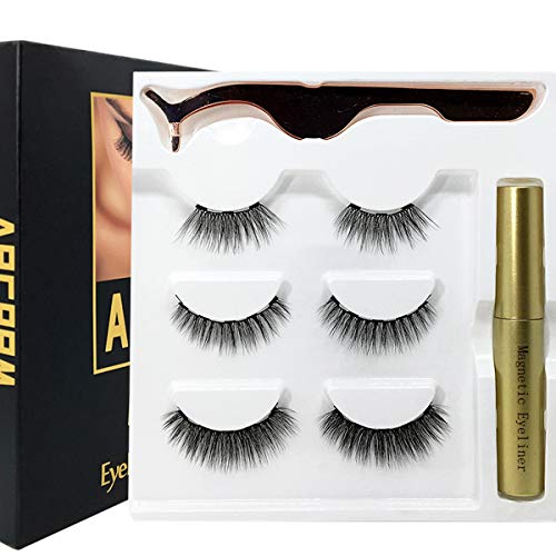 Magnetic lashes and eyeliner,magentic eyelashes Ultra Light Weight Lashes with Natural Look & Premium Quality with Tweezers