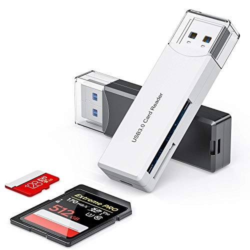 GIKERSY USB 3.0 SD Card Reader,2 Pack Dual Slot Memory Card Reader for Computer,Support SD,SDHC,SDXC,Micro SD,Micro SDHC,Micro SDXC,T-Flash Cards for Windows Mac OS