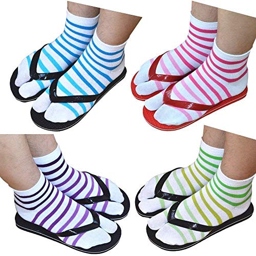 Premium Cotton Toe Socks For Women Stylish Tabi Ankle Socks For Flip Flop Pack of 4 (4 pack)