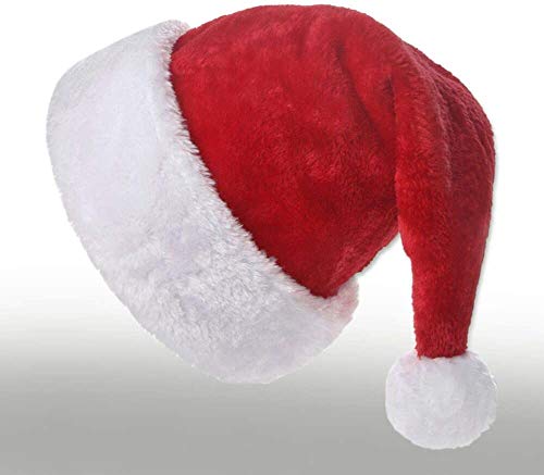 Book Cover Christmas Hats Bulk Santa Hats- Christmas Costume Classic Hat -Christmas Hats for Women/Men/Kids/Adult (2 Pack Christmas Hats)