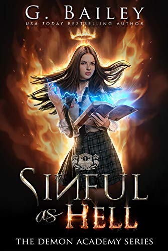 Book Cover Sinful As Hell: A Reverse Harem Bully Academy Romance (The Demon Academy Book 1)