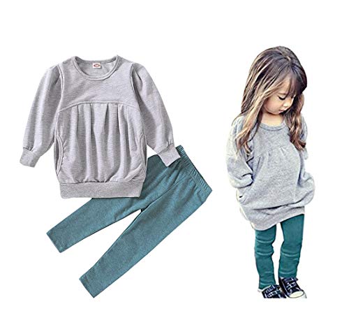CM C&M WODRO Toddler Girls Clothes Winter Warm Long Sleeve Tops+Long Pants Set