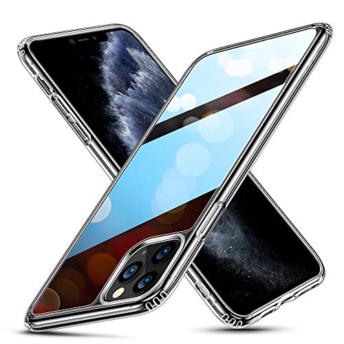 ESR Mimic Series Designed for iPhone 11 Pro Max Case, 9H Tempered Glass Back Cover with TPU Frame Scratch-Resistant Soft Bumper Shock Absorption Protective Case for iPhone 11 Pro Max 2019, Clear