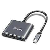 USB C to HDMI Adapter, USB 3.1 Type C to HDMI 4K +USB 3.0 Port + USB C Charging Port Converter Adapter for MacBook, Chromebook Pixel, iMac, Nintendo Switch, Yoga 900 and More