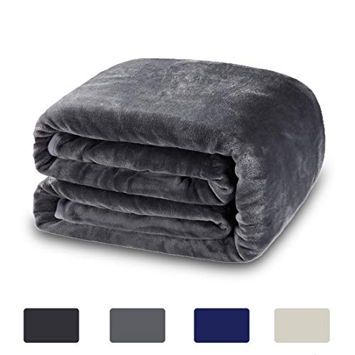 Book Cover COSYJOY Luxury 330 GSM Fleece Blanket for Fall Winter Spring All Season Super Warm Soft Blanket Fuzzy Blanket Bed and Couch Blanket Twin/Queen/King Size Blanket (Dark Grey, Queen)