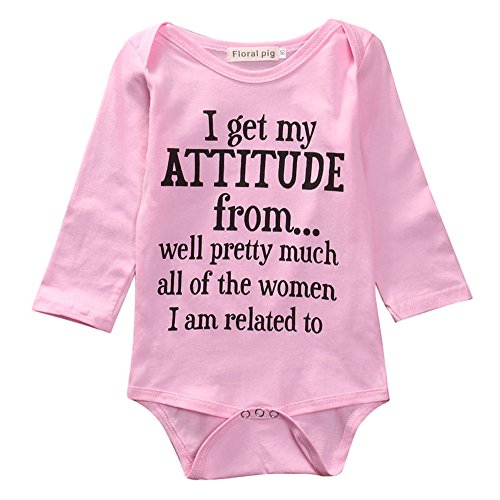 Book Cover BULINGNA Newborn Infant Baby Girls Cotton Bodysuit Funny Letter Print Romper Jumpsuit Clothes Outfits