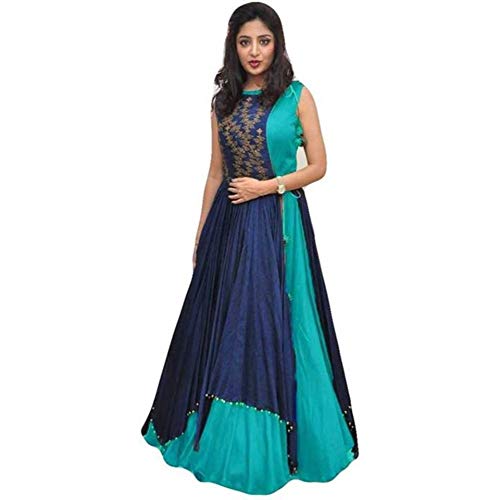 Book Cover MARUTINANDAN NX Women's Georgette Heavy Embroidered Semi Stitched Anarkali Gown