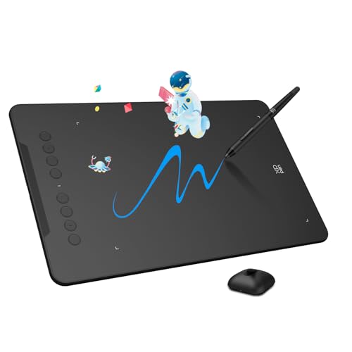 Drawing Tablet - 10x6.25 Inch XP-Pen Deco 01 V3 Drawing Pad, Graphic Tablet 16384 Levels Pressure Battery-Free Pen with Tilt Function and 8 Shortcut Keys, Compatible with PC, Chromebook, Android，MAC