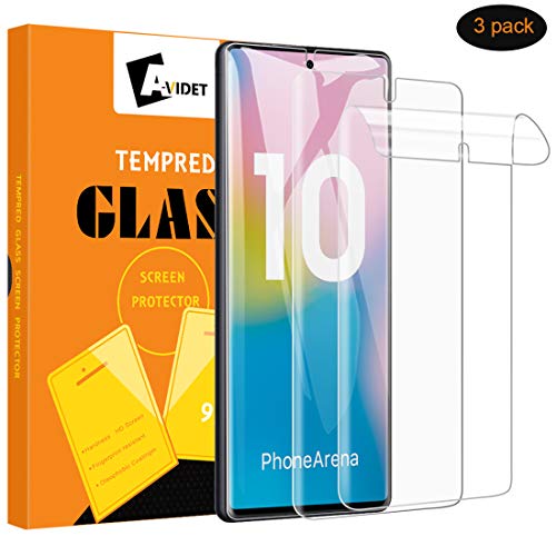 [3 Pack] AVIDET for Samsung Galaxy Note 10 Screen Protector, [Compatible with in-Display Fingerprint Sensor] [Touch Sensitive] Soft Skin Flexible TPU Film with Lifetime Replacement Warranty