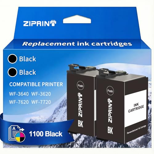 ZIPRINT Remanufactured Ink Cartridge Replacement for Epson 252XL 252 Ink for Epson Workforce WF-7720 WF-7710 WF-3640 WF-3630 WF-3620 WF-7620 WF-7610 WF-7110 Printer (252XL Black, 2-Pack)