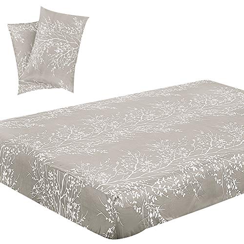 Book Cover Vaulia Soft Microfiber Sheet, Red and White Color Snowflake Pattern, Queen Size 3-Piece Set (1 Fitted Sheet, 2 Pillowcases)