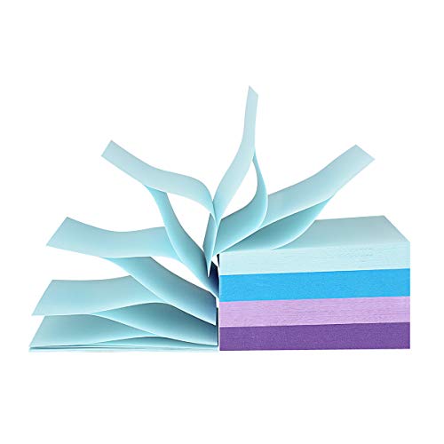 Pop-up Sticky Notes, Accordion-Style Self-Stick Notes for Dispensers, 3 x 3 in, 4 Pads/Pack, 100 Sheets/Pad, 4 Water Colors