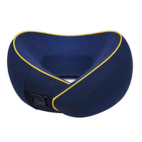 LUXSURE Travel Pillow - Airplane Neck Pillow Comfortable Memory Foam Travel Pillow Neck Pillow for Sleeping Rest Comfortable Head, Neck, and Chin Support (Blue-K119)
