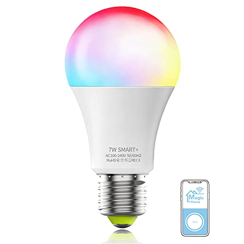 Magic Hue Color Changing WiFi Smart Light Bulb, A19 E26 60W Equivalent UL Certified Tunable White Temperature Smart LED Light Bulb Works with Alexa Google Home, No Hub Required