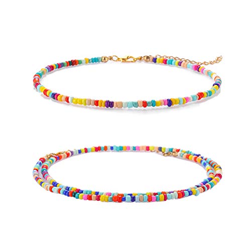 Starain Small Bead Anklets for Women Girls Beach Foot Ankle Bracelet Cute Colorful VSCO Friendship Beaded Anklets 8 inches