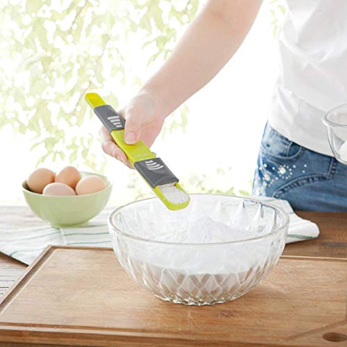 Adjustable Measuring Spoon,2 Pack Creative Double End Adjustable Scale Measuring Spoon for Dry/Liquid Ingredients, Gram and ML Kitchen Metric Spoon for Baking,Cooking,Powder,Spices