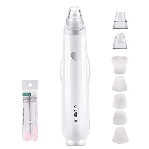 Blackhead Remover Vacuum - MIUSELE Upgraded Facial Pore Cleaner - USB Charging Electric Strong Suction Comedone & Acne Extractor Kit with Replaceable Silicone Head for Women and Men