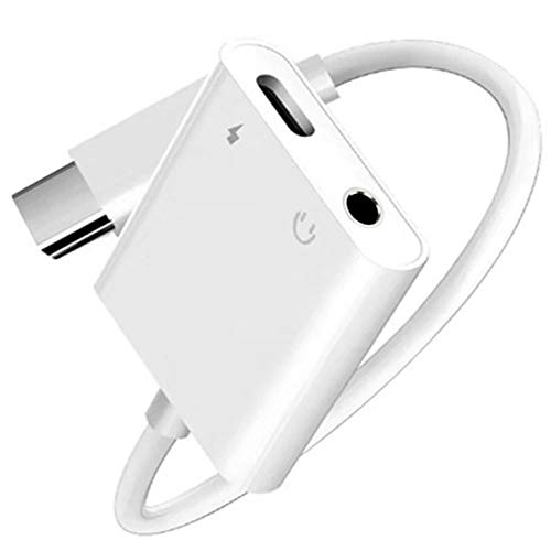 USB C to 3.5mm Headphone Jack Adapter, XVZ 2 in 1 Type C to 3.5mm Aux Audio Charging Cable, Microphone Connector for Google Pixel Ipad Pro Samsung Galaxy Oneplus HTC Sony Huawei Moto Xiaomi (White)