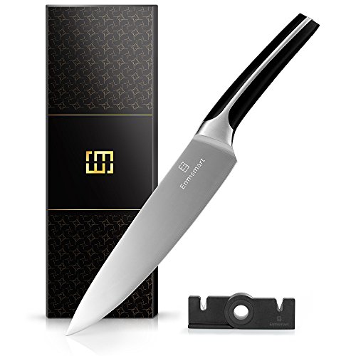 EMMSMART Professional Chef's Knife| Multipurpoase | High Carbon ULTRA Sharp Steel Blade | Superior Stainless Steel | Great Gift Box + Bonus: Mini Knife Sharpener + eBook