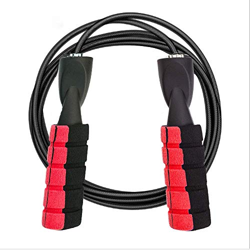 Genetic. Jump Rope Fitness Factor Adjustable Skipping Rope with Bearing Comfortable Foam Handle Tangle-Free Rapid Speed Training for Men Women and Children,Exercise,Gym,Home. (Red)