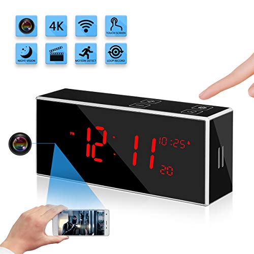 Wireless Hidden Spy Clock Camera with Stronger Night Vision YuanFan Mini Small 4K HD WiFi Smart Nanny Cam Motion Detection 160Â°Wide-Angle IP Remote Security Camera for Home Office Shop