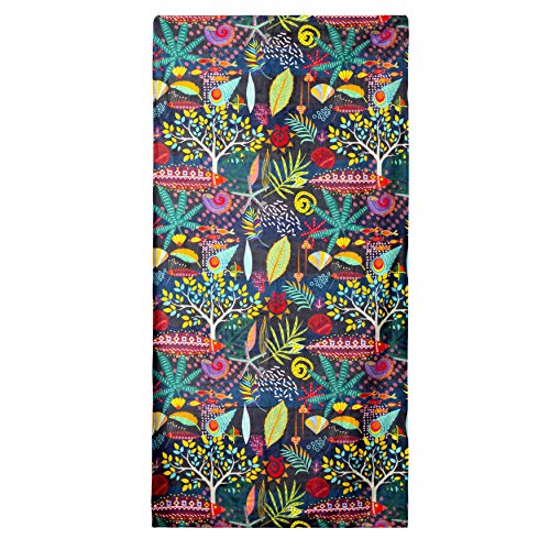 Book Cover Savourio Large Microfiber Pool Beach Towel - Sand Proof Super Absorbent Fabric, Quick Dry for Swimming, Pool, Camping, or Travel, Colorful Trendy Floral Patterns, Adults or Kids (Black, 60' x 30')