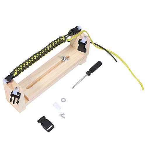 Book Cover Adjustable Length Paracord Jig Bracelet Maker Wooden Frame-Paracord Braiding Weaving Craft Tool Kit, Wristband Maker