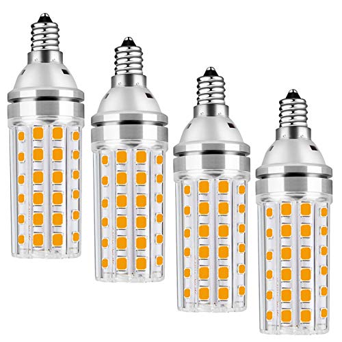 E12 Led Bulb 150 Watt Equivalent, 15W Led Candelabra Light Bulbs Warm White 3000k Led Chandelier Bulbs,1500lm Decorative Candle Base Non-Dimmable 4 Packs (Soft White)