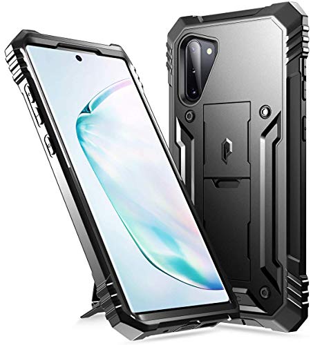 Book Cover Poetic Galaxy Note 10 Rugged Case with Kickstand, Heavy Duty Military Grade Full Body Cover, Without Built-in-Screen Protector, Revolution Series, for Samsung Galaxy Note 10 (2019), Black