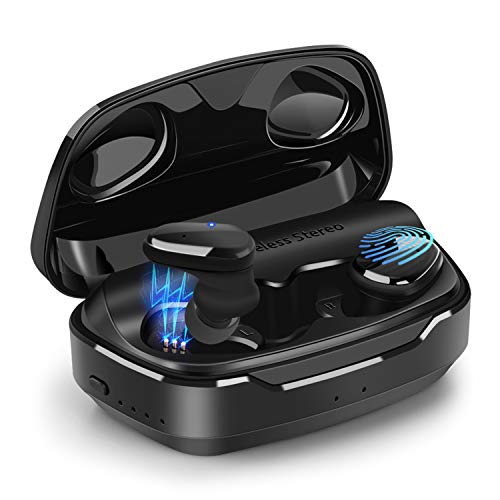 Wireless Earbuds,Whew Bluetooth 5.0 True Wireless Stereo Headphones 90H Playtime IPX5 Waterproof,Auto Pairing 3D Stereo Sound Earphones in-Ear Built-in Mic Headset for Sport Running with Charging Case