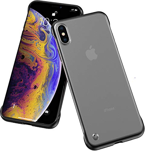 Book Cover ANDMO Super Thin iPhone X Case/iPhone Xs Case, Hybrid Hard Plastic Matte Finish Slim iPhone Mobile Cover & Frameless Slim Fit Phone Case for iPhone X/iPhone Xs 5.8 inches (Black)