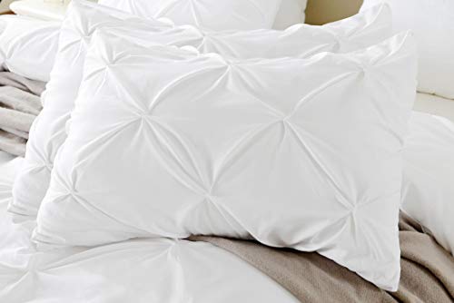 Book Cover Kotton Culture Set of 2 Pillow Shams Pinch Pleated 100% Egyptian Cotton 600 Thread Count Super Soft Decorative Hotel Class Bedding (Standard Size (20