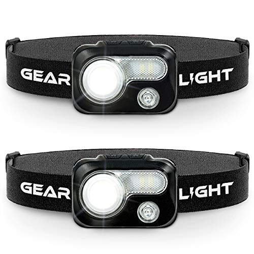 GearLight LED Headlamp Flashlight V500 [2 PACK] - Running, Camping, and Reading Head Lamp/Headlight - Perfect Headlamps with Red Light for Adults and Kids