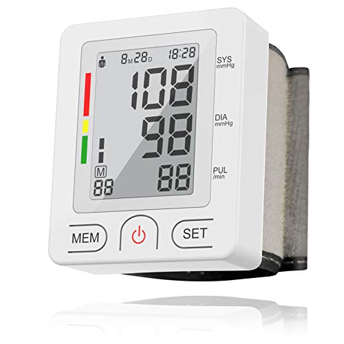 STARLIKE Blood Pressure Monitor, Automatic Digital Wrist with 90 Readings Memory Function, 2-User, LCD Large Screen, Accurate Fast Reading, Adjustable Cuff